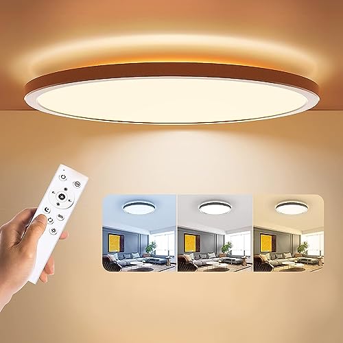 BLNAN LED Deckenleuchte Dimmbar 24W, Deckenlampe mit Fernbedienung, Panel 3000K-6500K 2400lm für Wohnzimmer Schlafzimmer Kinderzimmer Badezimmer-Modern Rund Ultraslim Weiß, 30x2.5cm von BLNAN