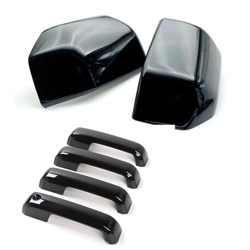 BLNETU Rückansicht Fall Trim Auto Außentür Aufkleber Für F&ord F150 2015-2020 Raptor Rückansicht Seite Spiegel + Tür Griff Abdeckung(Black) von BLNETU