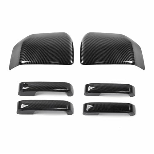 BLNETU Rückansicht Fall Trim Auto Außentür Aufkleber Für F&ord F150 2015-2020 Raptor Rückansicht Seite Spiegel + Tür Griff Abdeckung(Carbon Gloss Look) von BLNETU
