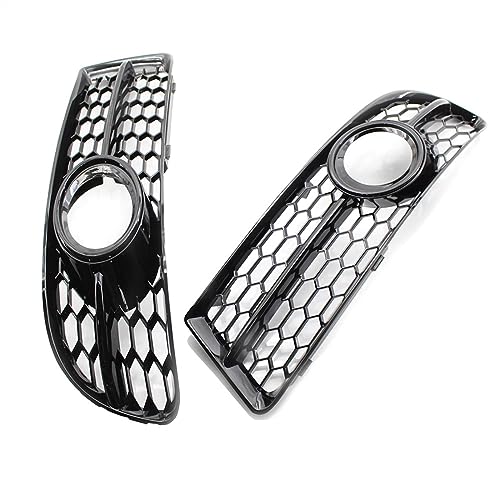 Front Kühlergrille Für A-UDI A4 B7 S4 B7 A4 S-Line 2005–2008 2-teiliges Auto-Nebelscheinwerfer-Kühlergrill Glänzend Schwarz Waben-Nebelscheinwerfer Grill, Refit Auto Kühlergrill von BLNETU