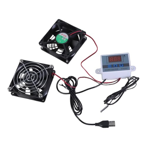 BLNGET Vielseitiger USB-Schrank-Kühlventilator mit Temperaturregelung für Heimkino, Pflanzenhaus, MultiSpeed-Controller, Ventilator, leiser Schrank von BLNGET