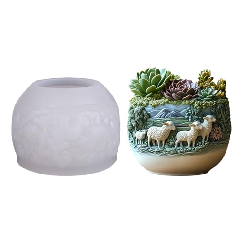 Flexible Silikonform für Ziegen-Pflanzgefäß, Schmuckherstellung, Silikon-Textur für einfaches Entformen und Mehrzweckgebrauch Flexible Silikonform für Ziegen-Pflanzgefäß, Schmuckherstellung, Silikon-Textur für einfaches Entformen und Mehrzweckgebrauch von BLNGET