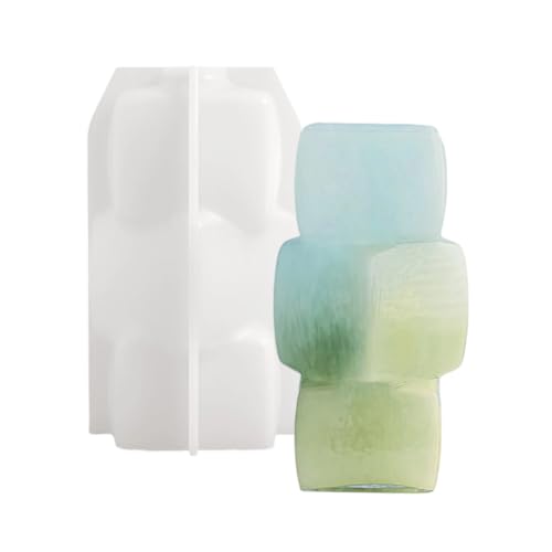 Geometrische Blöcke, Blumenvase, flexible Silikonform für handgefertigte Schreibtischdekoration, wiederverwendbares Schmuckformwerkzeug von BLNGET
