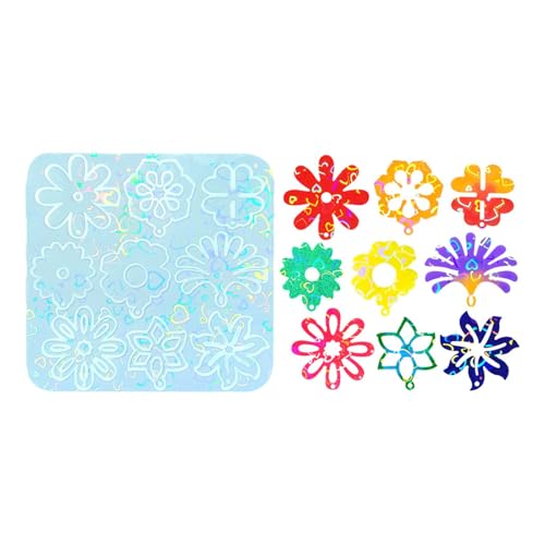 Holografische Blumen-Silikonform für Bastelarbeiten, Kunstharz, Regenbogen-Schmuck mit glatten Oberflächen, lebensmittelecht Holografische Blumen-Silikonform für Bastelarbeiten, Kunstharz, Regenbogen-Schmuck mit glatten Oberflächen, lebensmittelecht von BLNGET
