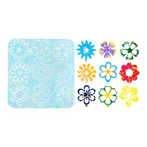 Holografische Blumen-Silikonform für Bastelarbeiten, Kunstharz, Regenbogen-Schmuck mit glatten Oberflächen, lebensmittelecht Holografische Blumen-Silikonform für Bastelarbeiten, Kunstharz, Regenbogen-Schmuck mit glatten Oberflächen, lebensmittelecht von BLNGET