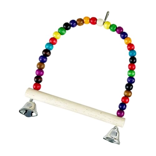 Interaktive bunte Perlen Papageienschaukel zur Käfiganreicherung, Schaukel, Übungszubehör, bunte Sitzstange mit sicheren Materialien Interaktive bunte Perlen Papageienschaukel zur Käfiganreicherung, Schaukel, Übungszubehör, bunte Sitzstange mit sicheren Materialien von BLNGET