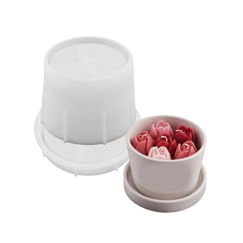 Kerzenständer Silikonform Kerzenbecher mit Deckel Formen Kerzenhalter Form Gips Sukkulenten Pflanzgefäß Dekorationen Formen von BLNGET