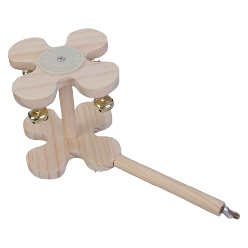 Papageien-Sitzstange aus Holz für Vogel Sittiche Nymphensittiche mit Glocken und drehbarem Design für lustige Interaktion und Bereicherung, Vogelständer aus Holz Papageien-Sitzstange aus Holz für Vogel Sittiche Nymphensittiche mit Glocken und drehbarem Design für lustige Interaktion und Bereicherung, Vogelständer aus Holz von BLNGET