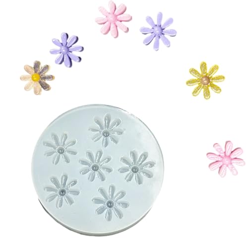 Premium-Silikonform für Schmuckherstellung, mit 6 Blumen-Designs, Rosen-, Gänseblümchen-, Tannenzapfen, Blumenformen, hohe Temperaturbeständigkeit von BLNGET