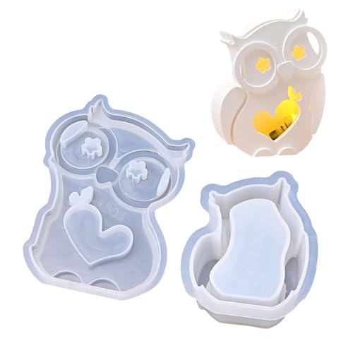 Vielseitige Eulen-Lampenschirm-Form, Eulenlampen, Abdeckform für Harz, Gips, Zement, Basteln, mit Hohlmuster-Designs von BLNGET