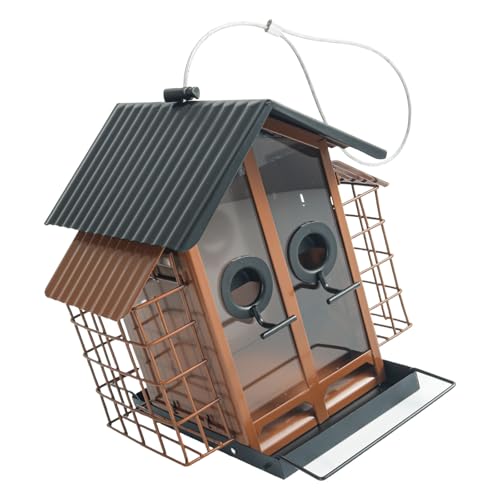 Vogelfutterspender aus rostfreiem Metall, um 360 Grad drehbarer Haken, große Kapazität, Futterspender für Garten, Wildtierbeobachtung, schwere Art, Garten, Vogel Vogelfutterspender aus rostfreiem Metall, um 360 Grad drehbarer Haken, große Kapazität, Futterspender für Garten, Wildtierbeobachtung, schwere Art, Garten, Vogel von BLNGET