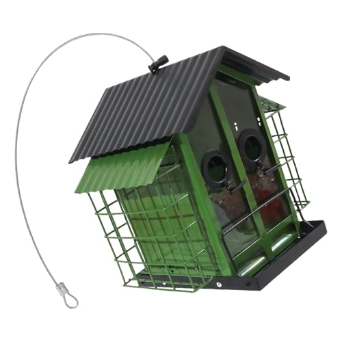 Vogelfutterspender aus rostfreiem Metall, um 360 Grad drehbarer Haken, große Kapazität, Futterspender für Garten, Wildtierbeobachtung, schwere Art, Garten, Vogel Vogelfutterspender aus rostfreiem Metall, um 360 Grad drehbarer Haken, große Kapazität, Futterspender für Garten, Wildtierbeobachtung, schwere Art, Garten, Vogel von BLNGET