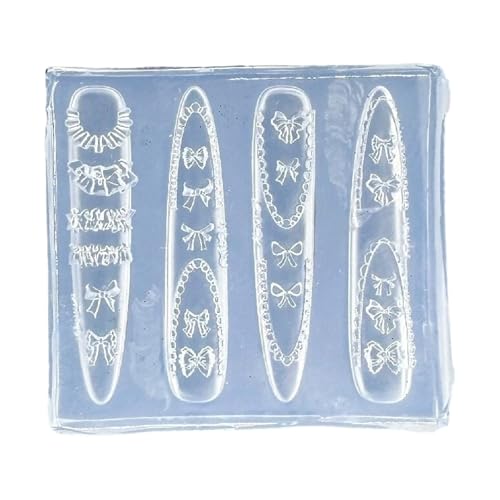 Wiederverwendbare Silikon-Nagelformen mit floralem Schleifen-Design, für Nägel, Kunstdekorationen und Bastelzubehör Wiederverwendbare Silikon-Nagelformen mit floralem Schleifen-Design, für Nägel, Kunstdekorationen und Bastelzubehör von BLNGET