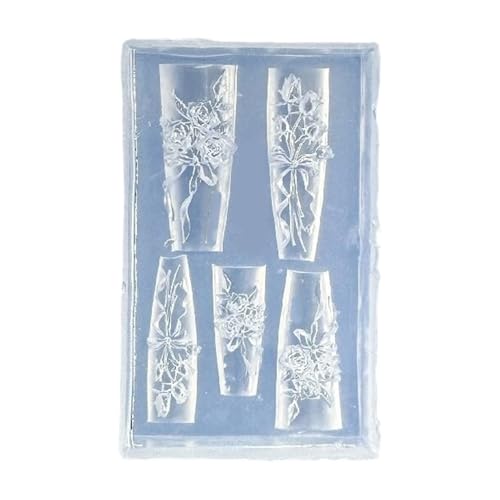 Wiederverwendbare Silikon-Nagelformen mit floralem Schleifen-Design, für Nägel, Kunstdekorationen und Bastelzubehör Wiederverwendbare Silikon-Nagelformen mit floralem Schleifen-Design, für Nägel, Kunstdekorationen und Bastelzubehör von BLNGET