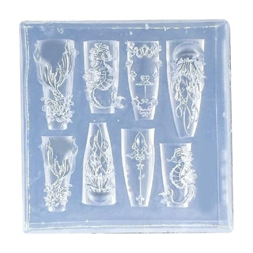 Wiederverwendbare Silikon-Nagelformen mit floralem Schleifen-Design, für Nägel, Kunstdekorationen und Bastelzubehör Wiederverwendbare Silikon-Nagelformen mit floralem Schleifen-Design, für Nägel, Kunstdekorationen und Bastelzubehör von BLNGET