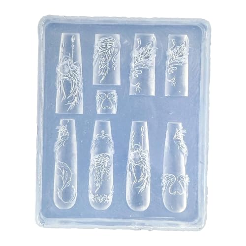 Wiederverwendbare Silikon-Nagelformen mit floralem Schleifen-Design, für Nägel, Kunstdekorationen und Bastelzubehör Wiederverwendbare Silikon-Nagelformen mit floralem Schleifen-Design, für Nägel, Kunstdekorationen und Bastelzubehör von BLNGET