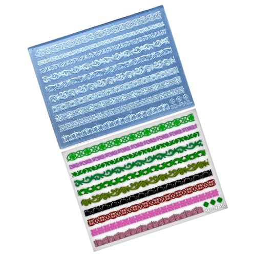Wiederverwendbare Silikonform für Nägel, geprägte Nägel, Muster zum Basteln, klassische Designs mit verschiedenen Mustern Wiederverwendbare Silikonform für Nägel, geprägte Nägel, Muster zum Basteln, klassische Designs mit verschiedenen Mustern von BLNGET