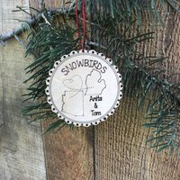 Personalisierte Schneevögel Ornament Ahorn Mdf Ruhestand Home Decor Personalisierte Schneevögel Ornament Ahorn Mdf Ruhestand Home Decor von BLOCKSetc