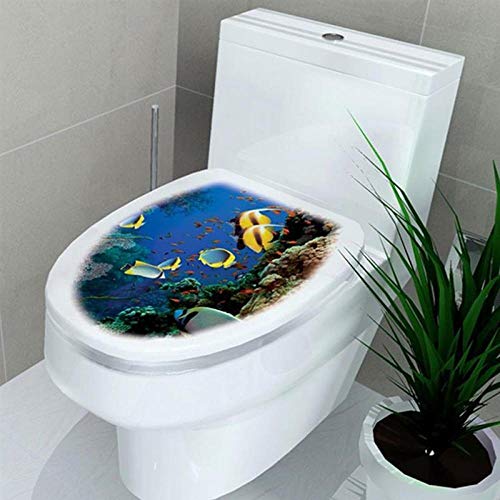 Aufkleber Für Toilettendeckel 3D Toilettendeckel Aufkleber Seestern Muschel Muster Vinyl Kunst Wasserdichte Tapete Abnehmbare Badezimmer Aufkleber Wc Toilette Poster-T. von BLOMDE