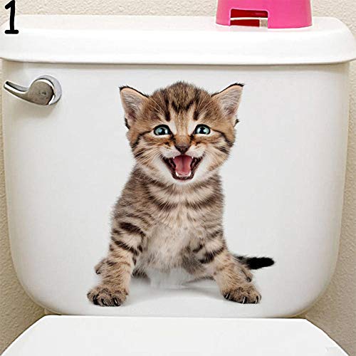 Aufkleber Für Toilettendeckel Cartoon Tier 3D Toilettenaufkleber Auf Dem Toilettensitz Nette Katzen Pvc Wandaufkleber Badezimmer Kühlschrank Tür Dekor Aufkleber Aufkleber C. von BLOMDE
