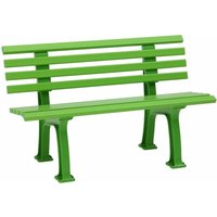 Gartenbank Ibiza 2-Sitzer, Pflegeleichte Kunststoff, mit 9 Mehrkammerprofilen, 2 Standfüßen & Lehne, Apfelgrün - Grün - Blome von BLOME