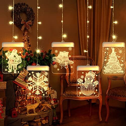 BLOOMWIN LED USB Lichterkette, Lichtervorhang wasserdicht Lichterkettenvorhang Acrylanhänger Hängelampe Stimmungsbeleuchtung Dekoration für Weihnachten Party Wohnzimmer deko Innen,Außen usw. Warmweiß von BLOOMWIN