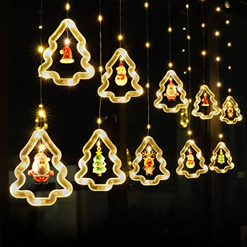 BLOOMWIN Lichterkette Fenster 3M Lichterkettenvorhang- 8 Modi Lichterketten Weihnachten- Lichterkette Weihnachtsdeko Fenster Beleuchtet- LED Lichterketten Vorhang- USB Weihnachtsbeleuchtung Warmweiß von BLOOMWIN