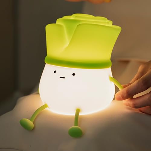 BLOOOK Baby Nachtlicht für Kinder,Cute Capybara Night Light,Kawaii Capybara Touch Control Lampe,USB C Nachttischlampe,Baby Stilllicht Kinderzimmer Deko Geschenke Schlaflichter (Grüne Zwiebeln) von BLOOOK