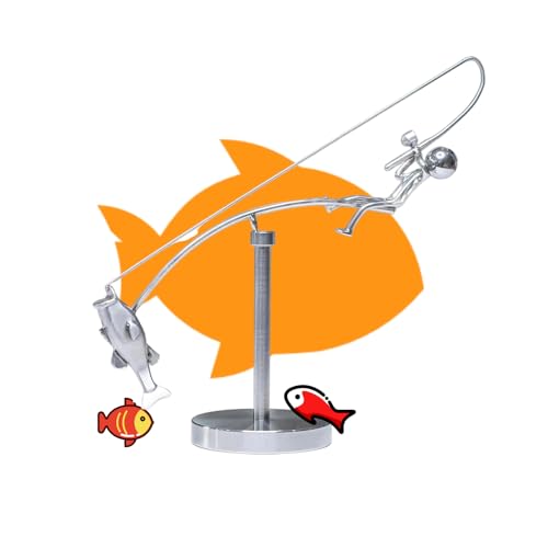 BLOOOK Kinetic Angel-Skulptur – Balancing Fisherman Metallkunst, polierter Edelstahl, Schreibtischdekoration, entspannendes Geschenk für Männer und Büro (1 Packung) von BLOOOK