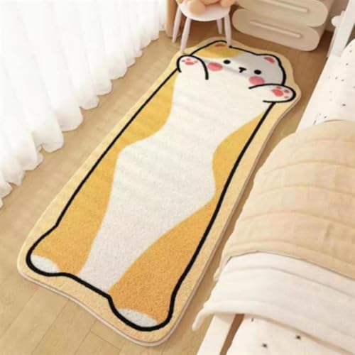 Getufteter Katzenteppich, unregelmäßig geformt, Cartoon-Bodenmatte, weicher Nachttisch für Schlafzimmer, Katzen-Fußmatte, Wohnzimmer-Dekoration (H 40 x 120 cm) von BLOSSOMLIFE