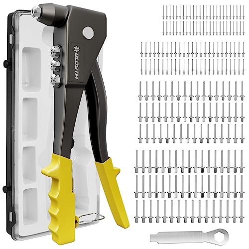 BLOSTM Popnietenzange Set Mit 200 Nieten In 4 Größen 2.4mm 3.2mm 4mm 4.8mm Für Metall, Holz und Kunststoff BLOSTM Popnietenzange Set Mit 200 Nieten In 4 Größen 2.4mm 3.2mm 4mm 4.8mm Für Metall, Holz und Kunststoff von BLOSTM