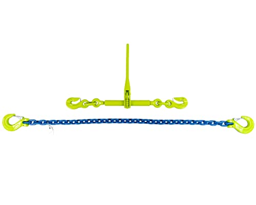 Zurrkette 8 mm 3,5 m Kettenlänge Spannkette LKWKette Baggerkette 2tlg Güteklasse 10 Zurrkraft 5000 daN Spannkette Ratschenspanner von BLP3
