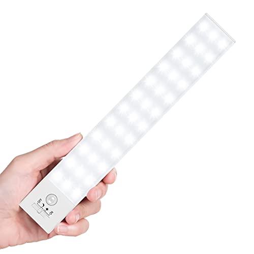 BLS LED-Schranklicht, 36-LED-Bewegungssensor unter Schrankleuchten, große 1500 mAh LED-Lichter, wiederaufladbar, batteriebetrieben, Innenbeleuchtung, Schranklicht, kabelloses Schranklicht von BLS