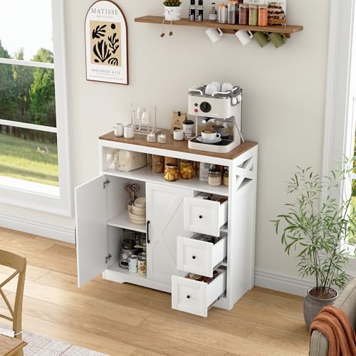 BLSYHDH Sideboard,Küchenschrank mit 3 Schubladen 1 Türen,Buffetschrank,Sideboard Küchenbuffet Aufbewahrungsschrank,Sideboards Kommode,Anrichte,Mehrzweckschrank,Flurschrank,Weiß,100x40x105 cm BLSYHDH Sideboard,Küchenschrank mit 3 Schubladen 1 Türen,Buffetschrank,Sideboard Küchenbuffet Aufbewahrungsschrank,Sideboards Kommode,Anrichte,Mehrzweckschrank,Flurschrank,Weiß,100x40x105 cm von BLSYHDH
