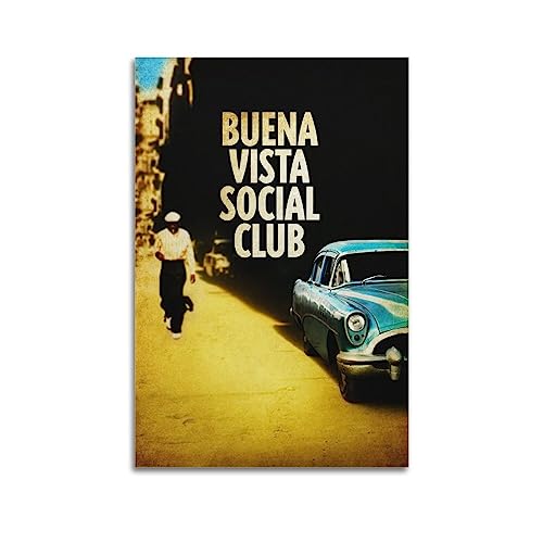 BLUDUG Buena-Vista-Social-Club-Film-Posterdruck, abstraktes Bauernhaus-Galerie, ästhetische Raumdekoration für Schlafzimmer, Badezimmer, ungerahmt, 20 x 30 cm von BLUDUG