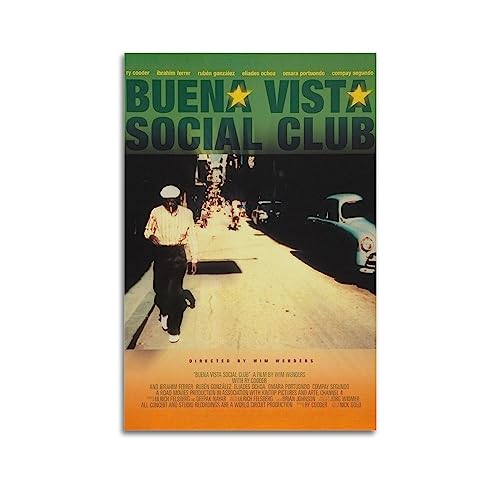 BLUDUG Buena-Vista-Social-Club-Film-Posterdruck, abstraktes Bauernhaus-Galerie, ästhetische Raumdekoration für Schlafzimmer, Badezimmer, ungerahmt, 50 x 75 cm von BLUDUG