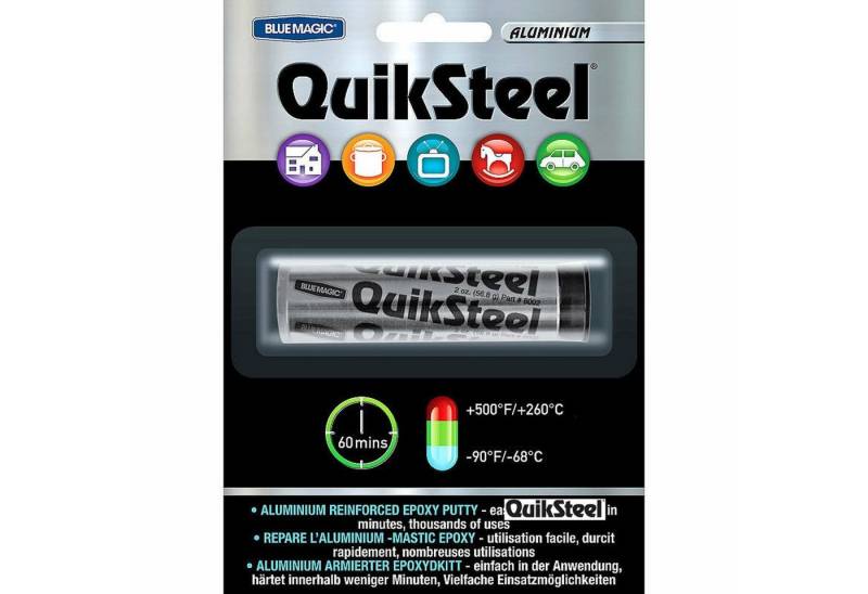 BLUE MAGIC Kleberspachtel QuikSteel ALUMINIUM Kaltschweisspaste Knetmasse Dichtmasse ALU (1-St) von BLUE MAGIC