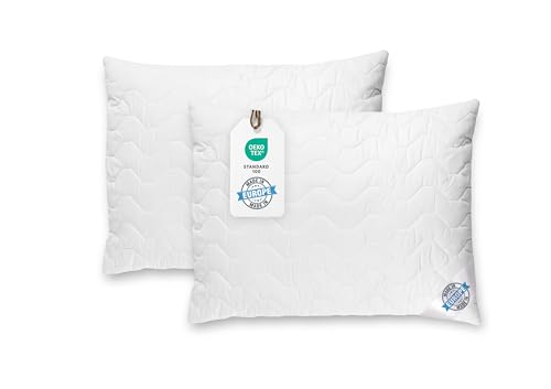 BLUE MOON Kopfkissen 70x90 - hautfreundliches Bett Kissen - Hochwertige Mikrofaser - Schlafkissen - allergiker-freundlich - kopfkissen waschbar - Made in EU - (2er Pack 70 x 90 cm) von BLUE MOON
