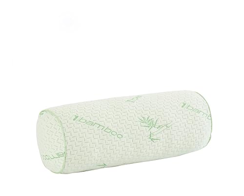 Bambuskissen - orthopädisches Nackenstützkissen – Memory Foam Kopfkissen – antiallergisches Schlafkissen – hypoallergen – abnehmbarer Bezug mit Reißverschluss – Bambus-Viskose Kissenbezug (16 x 48 cm) von BLUE MOON