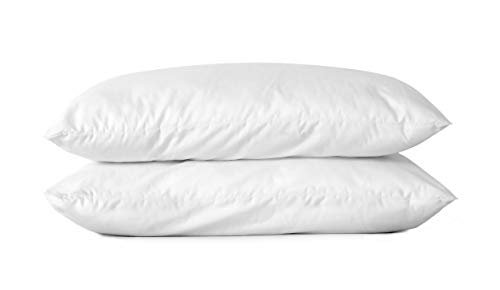 BLUE MOON Mako Satin Satin Kissenbezug einfärbig Uni, Kopfkissenbezug, Pillow case, Pillow case 40x80 Made in EU! (Weiss Kissenbezüge 2er-Pack, 40 x 80 cm) von BLUE MOON