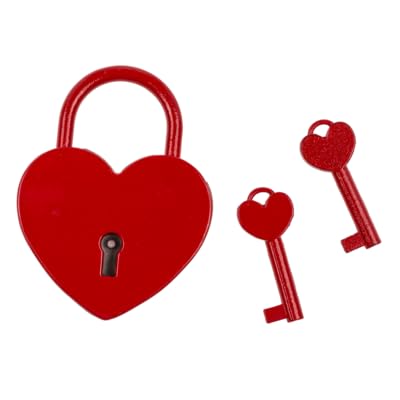 BLUECHOLON Liebesschloss, Rot, 2 Schlüssel, Valentinstag, Hochzeitstag, Romantik von BLUECHOLON