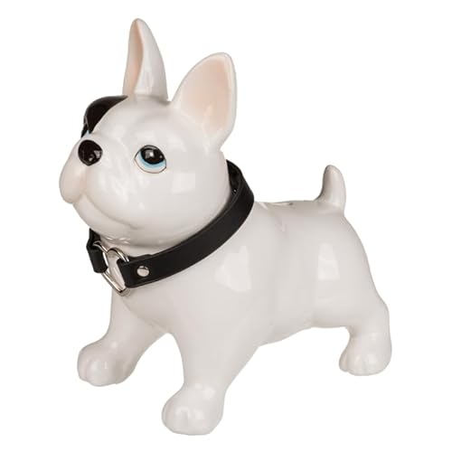 BLUECHOLON Spardose Hund Französische Bulldogge Keramik Original Bulldogge Spardose mit Deckel und Schlüssel von BLUECHOLON