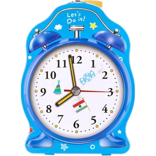 Spardose aus Metall in Form einer Uhr mit Schloss, Spardose in lustiger Größe, für Jungen und Mädchen (blau) von BLUECHOLON