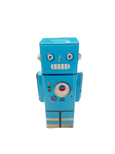 XL Spardose aus Metall in Form eines Roboters, 24 x 9 x 8 cm (Blau) von BLUECHOLON
