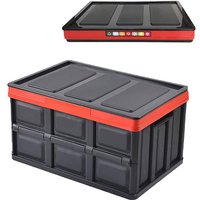 Bluedeer - 1 Stück 55L Profi Klappbox Transportbox Aufbewahrungsbox mit Deckel und Handgriff aus Kunststoff Mehrweg 52x35x29 cm (55L, Schwarz) von BLUEDEER