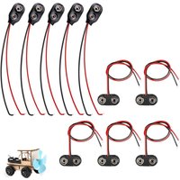 Bluedeer - 10 Stück 9V Batterie-Schnappverbinder, 9V Batterie Clip Anschluss mit 15cm Anschlusskabel, Batterie Snap Anschluss, von BLUEDEER