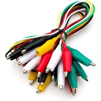 Bluedeer - 10 Stück Krokodilklemmen mit Kabel, Prüfleitungen mit Krokodilklemmen Doppelendige Messleitung (50 cm) von BLUEDEER
