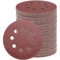 105 Stück Schleifpapier 125mm Klett, Profi 125 Schleifscheiben Rund 8 Loch für Exzenterschleifer(Mit Körnung 40/60/100/150/240/320/600) von BLUEDEER