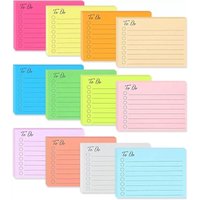 Bluedeer - 12 Blöcken Haftnotizen, 504 Blätter To Do Liste Haftnotizblock Linierte Notizzettel Sticky Notes Selbstklebend für Familie Schule Büro (10 von BLUEDEER