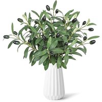 12 Stück Olivenzweige Künstlich 30cm/11.8 Zoll Künstliche Zweige Simulation Grüner Olivenbaum Deko Olivenzweige Kunstpflanze Olivenbaum für Dekor von BLUEDEER